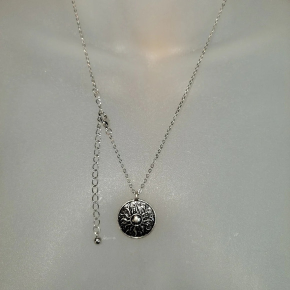 Sun Fashion Necklace Small Silver Costume Jewelry New Age Boho - Picture 4 of 5